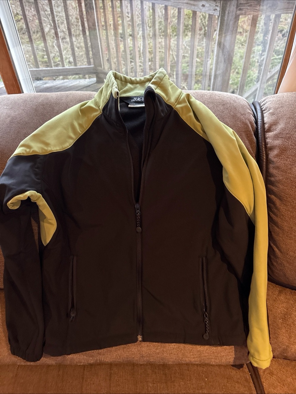 BLACK DIAMOND SOFTSHELL SKI JACKET Black/GREEN Women’s Size S